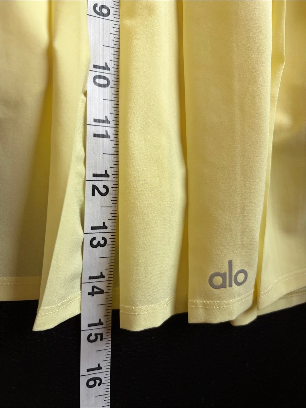 Alo Yoga SET Varsity Tennis Skirt Polo Shirt Buttercup yellow Top M Skirt L